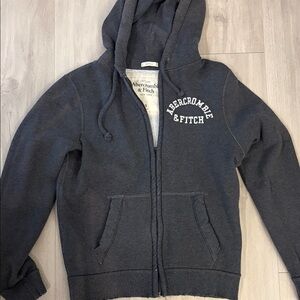 Abercrombie & Fitch Charcoal Zip-Up Hoodie